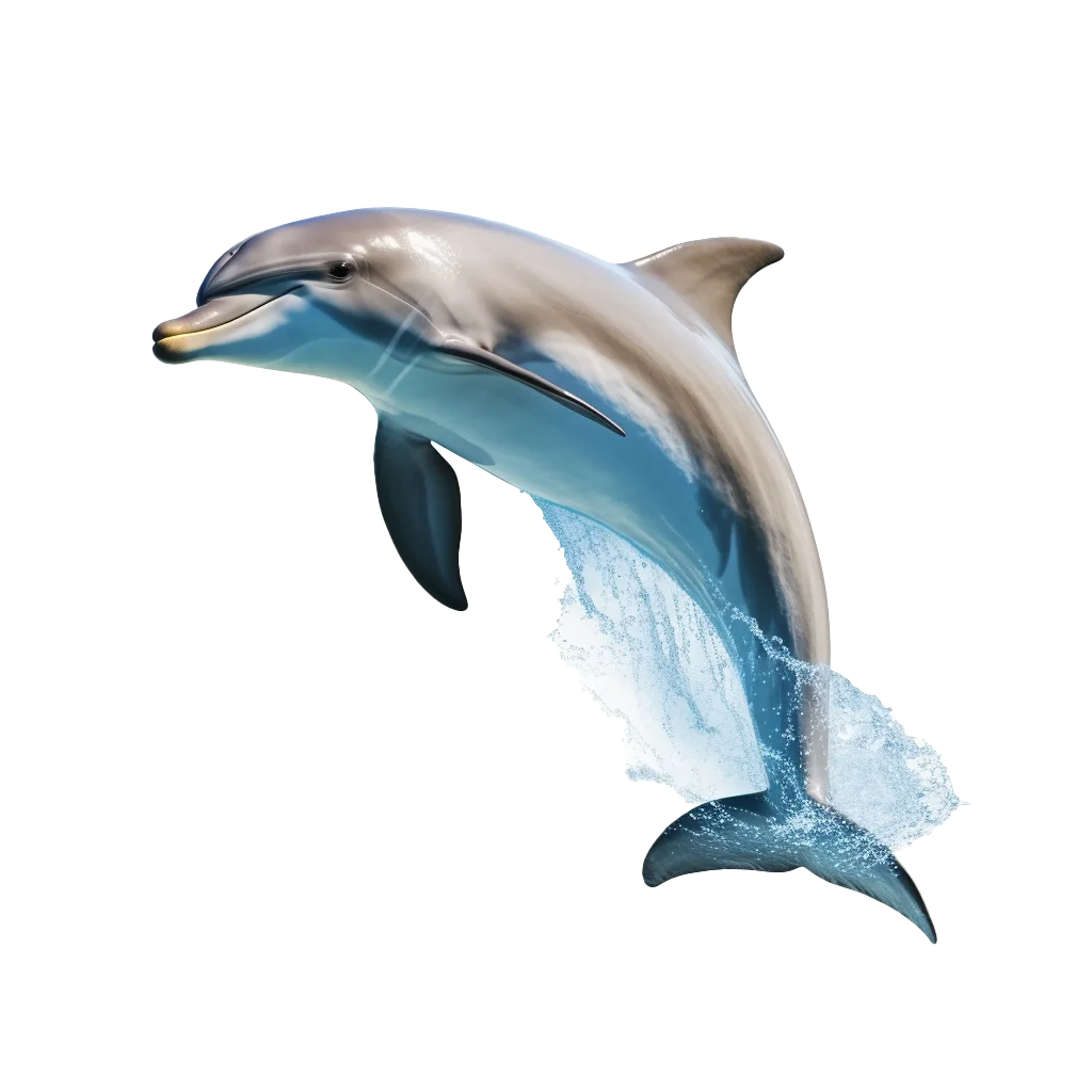 Leaping Bottlenose Dolphin Ocean Creature Cutout Free PNG