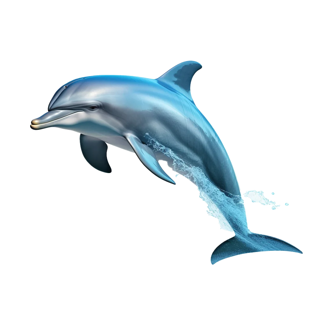 Jumping Blue Ocean Dolphin Aquatic Mammal Cutout Free PNG