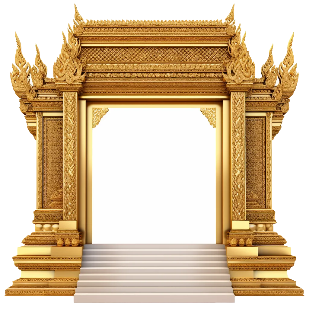 Grand Golden Entrance Gateway Steps Architecture Free PNG