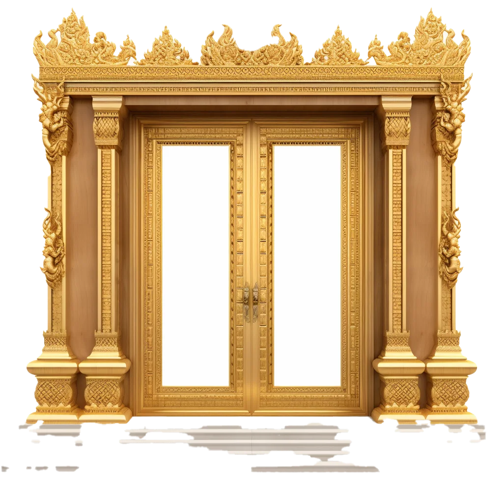 Ornate Golden Palace Gateway Frame Architecture Free PNG