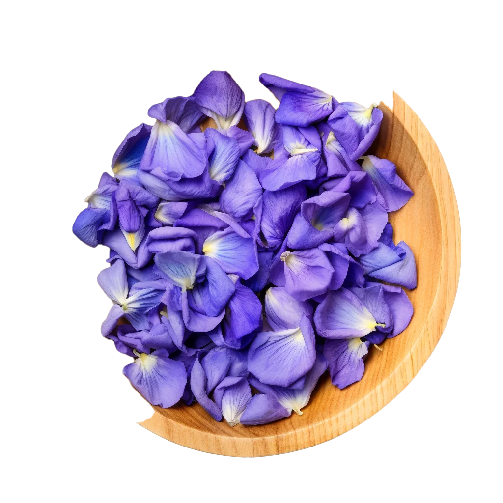 Purple Blossom Flower Petals In Wooden Spa Bowl Free PNG