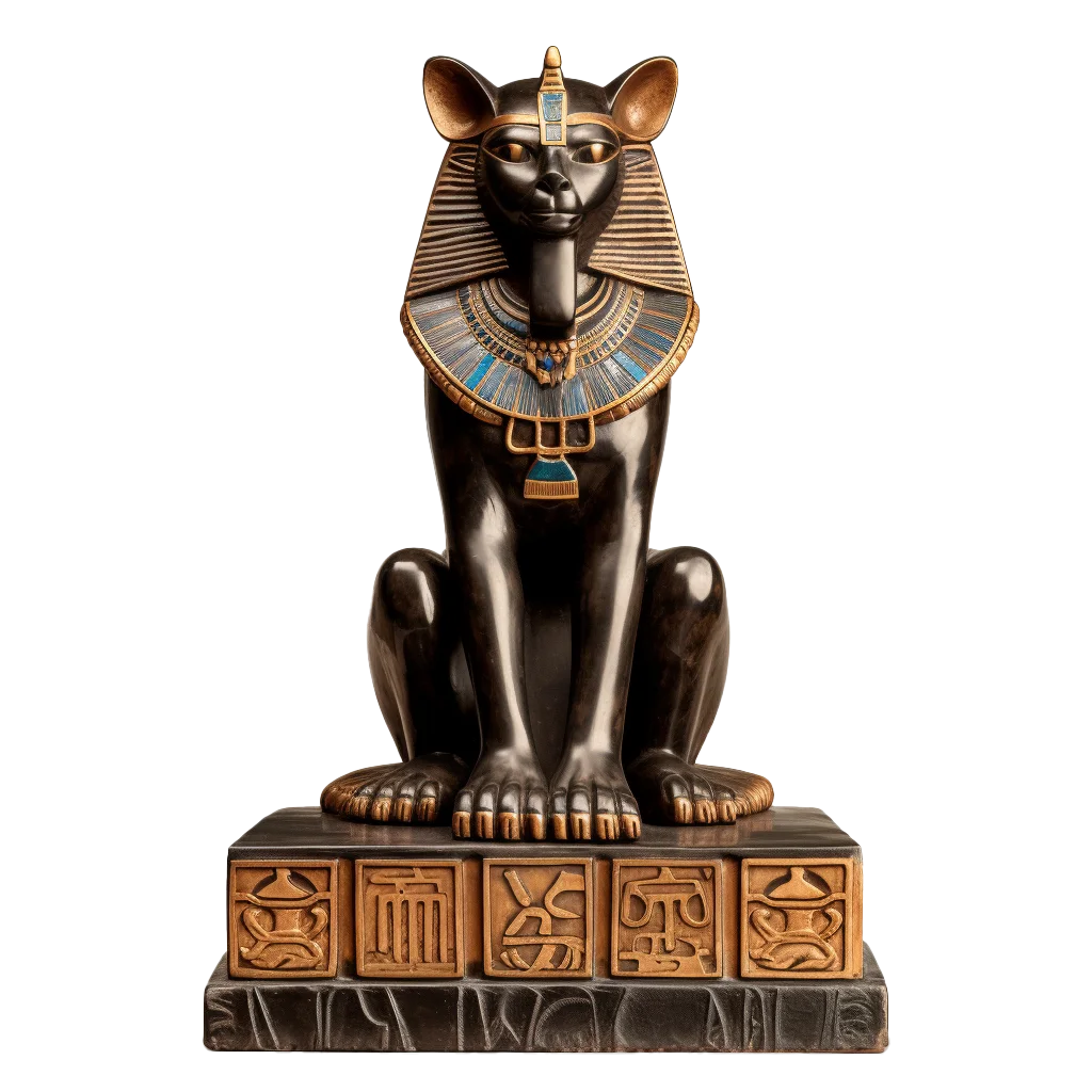 Ancient Egyptian Cat Goddess Bastet Statue Free PNG