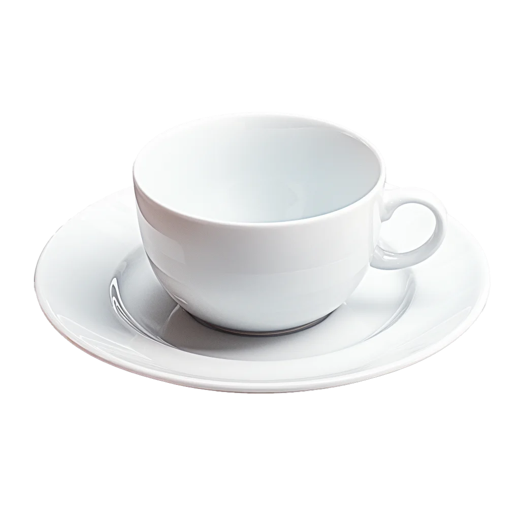 White Ceramic Coffee Cup And Saucer Plate Free PNG