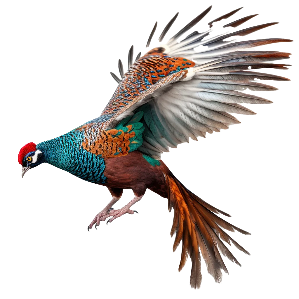 Wild Flying Pheasant Bird In Mid Air Flight Free PNG