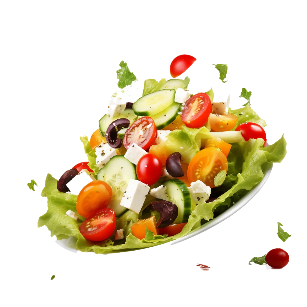 Fresh Greek Salad Plate With Feta And Olives Free PNG