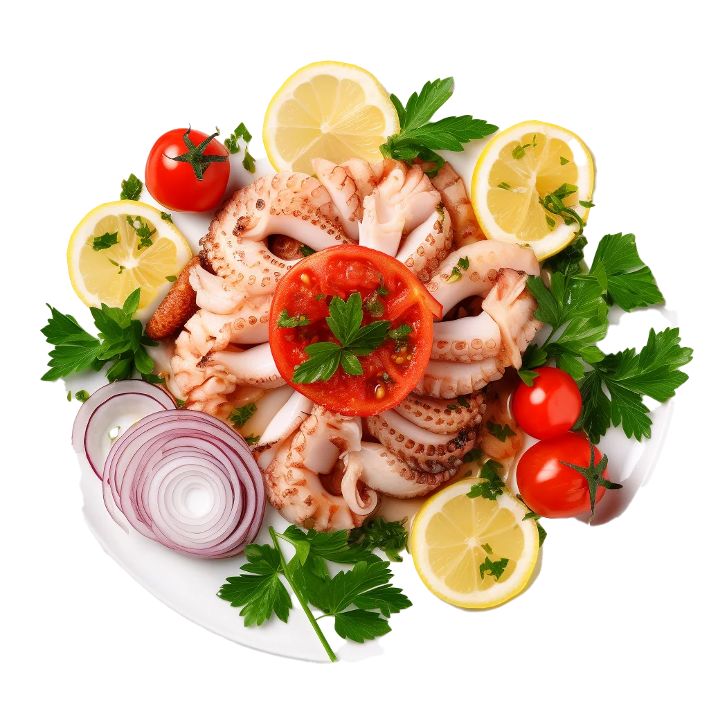 Fresh Seafood Salad Platter Shrimp And Crab Dish Free PNG
