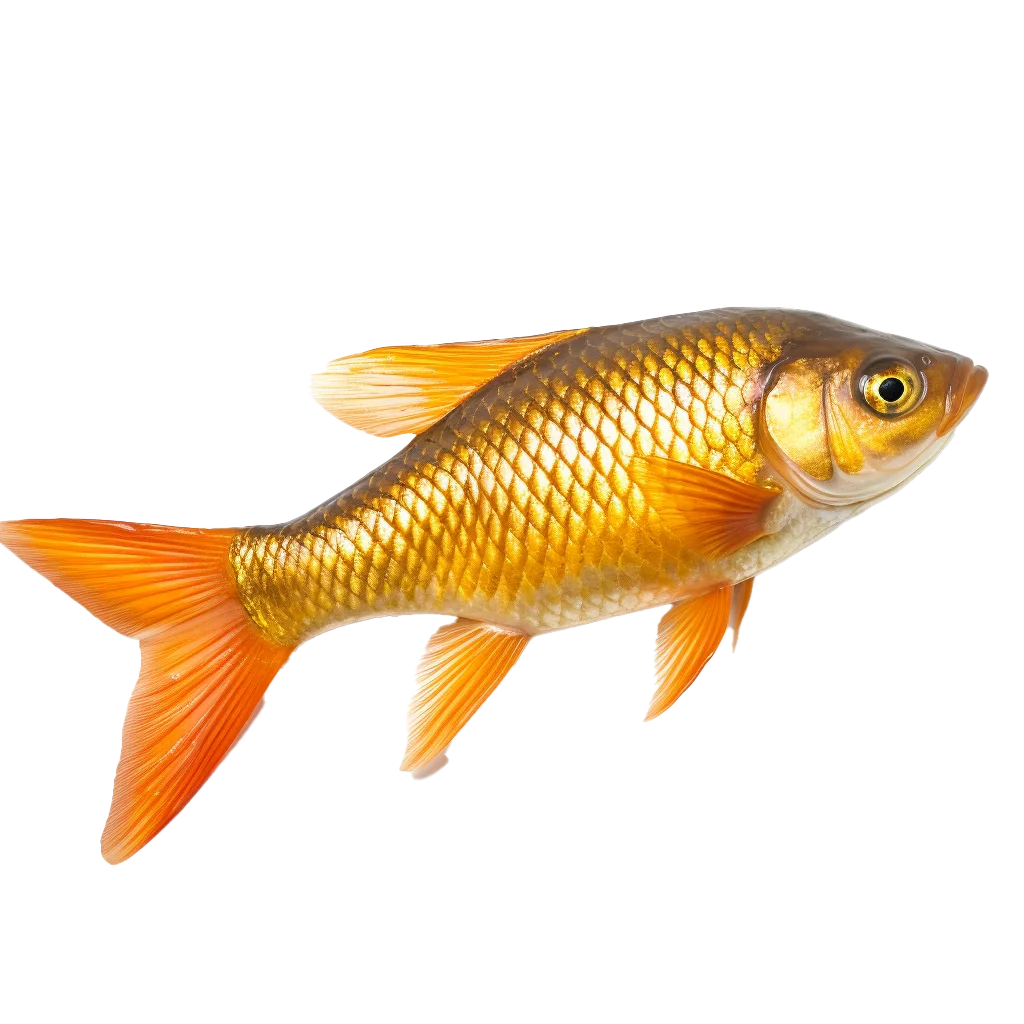 Golden Yellow Freshwater Fish Swimming Profile Free PNG