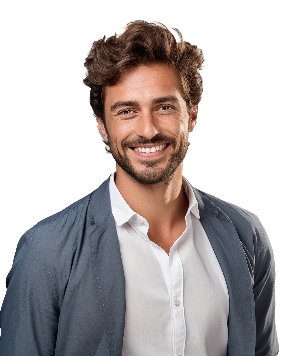 Smiling Businessman In Blue Blazer Portrait Cutout Free PNG