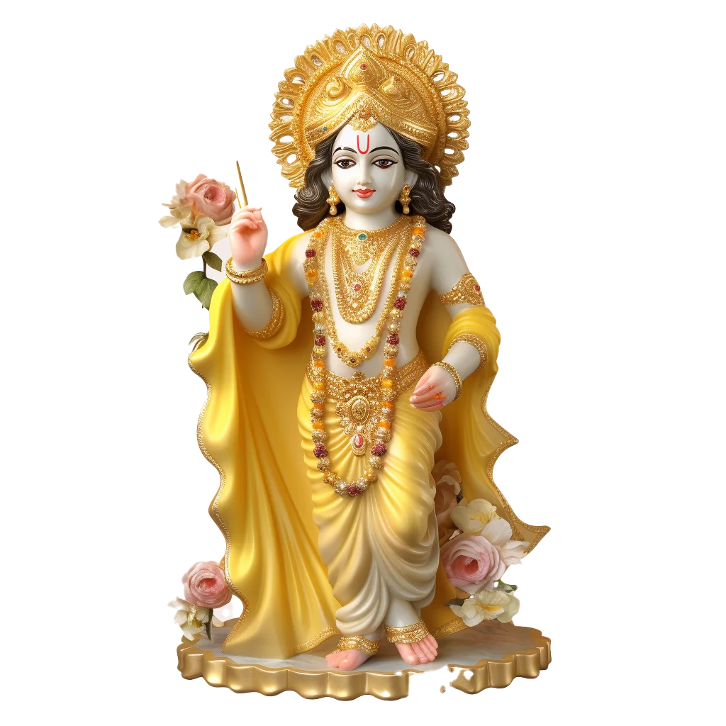 Golden Hindu God Lord Rama Deity Idol Statue Free PNG