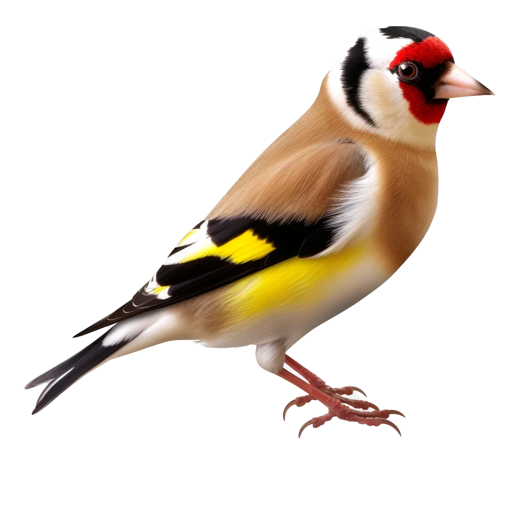 European Goldfinch Songbird Standing Profile Free PNG