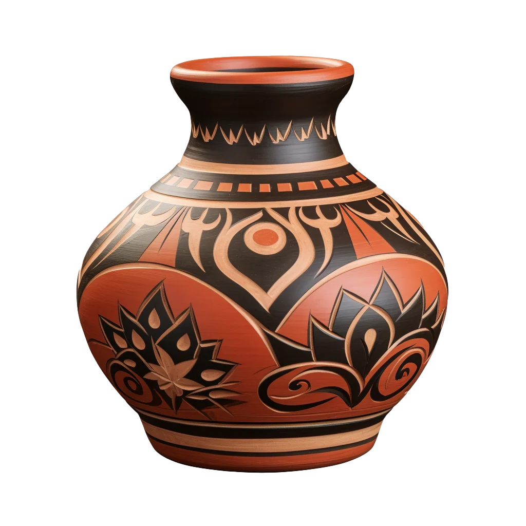 Traditional Ornate Ceramic Clay Vase Pottery Free PNG