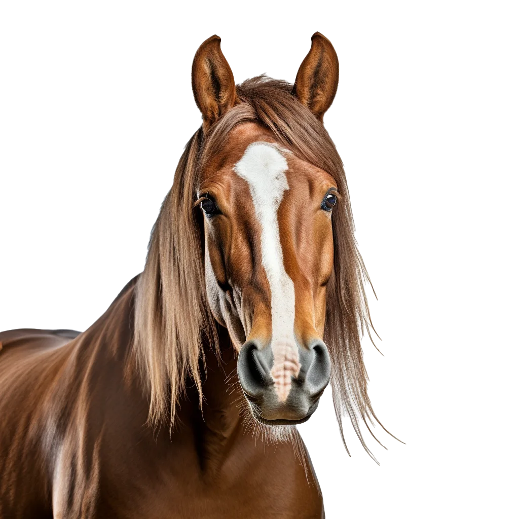 Brown Thoroughbred Mare Horse Head Profile Cutout Free PNG