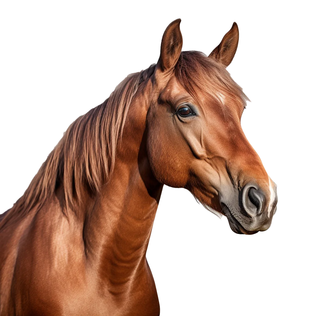 Chestnut Brown Horse Head Portrait Equestrian Art Free PNG
