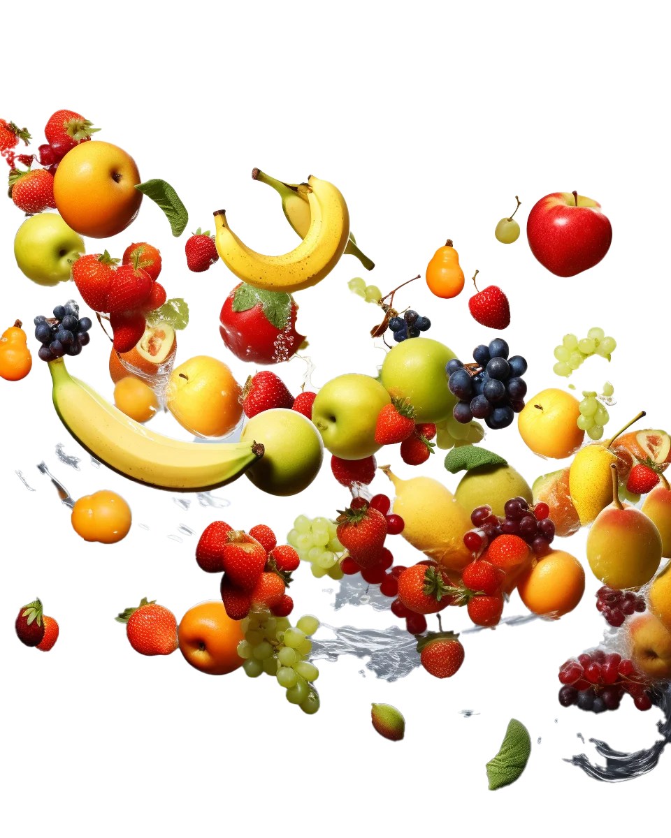 Flying Summer Fruit Splash Explosion Healthy Diet Free PNG