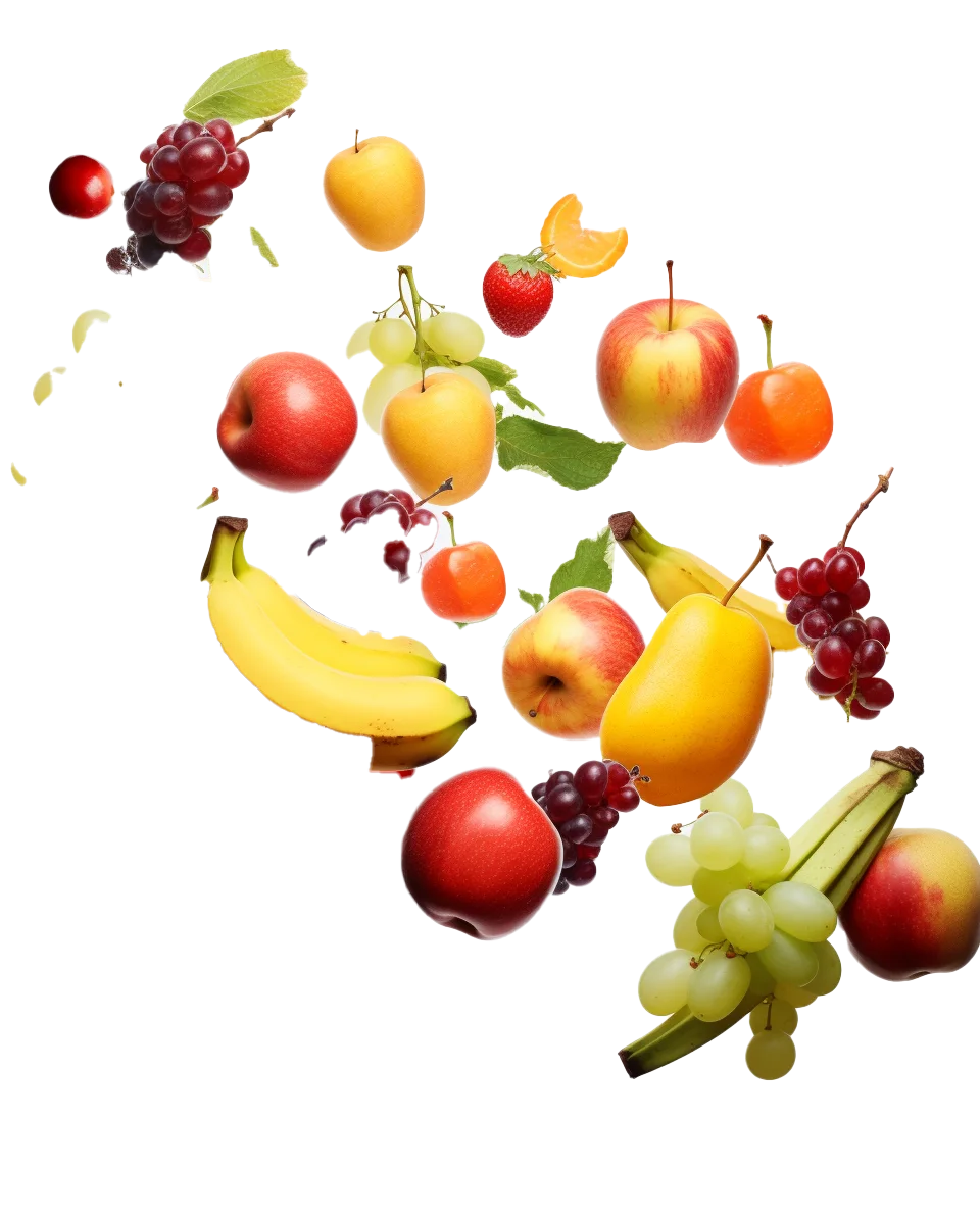 Flying Mixed Fresh Fruits Splash Health Food Free PNG