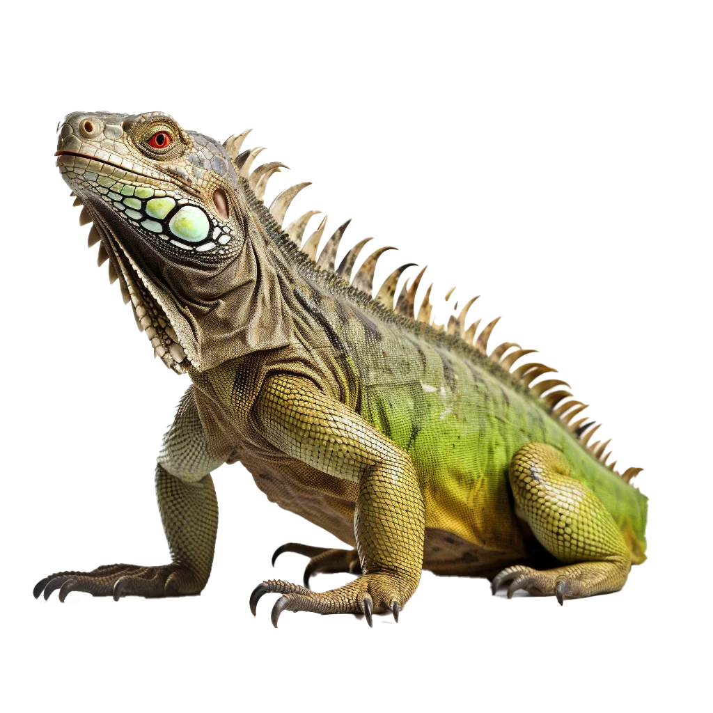 Spiny Green Iguana Lizard Tropical Reptile Free PNG