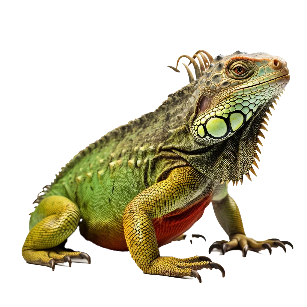 Realistic Green Iguana Reptile Wildlife Cutout Free PNG