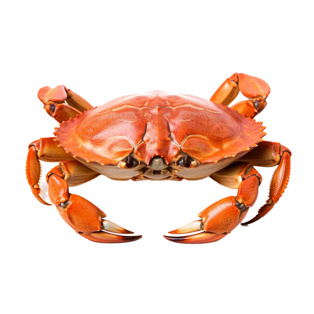 Cooked Whole Orange Crab Seafood Culinary Cutout Free PNG