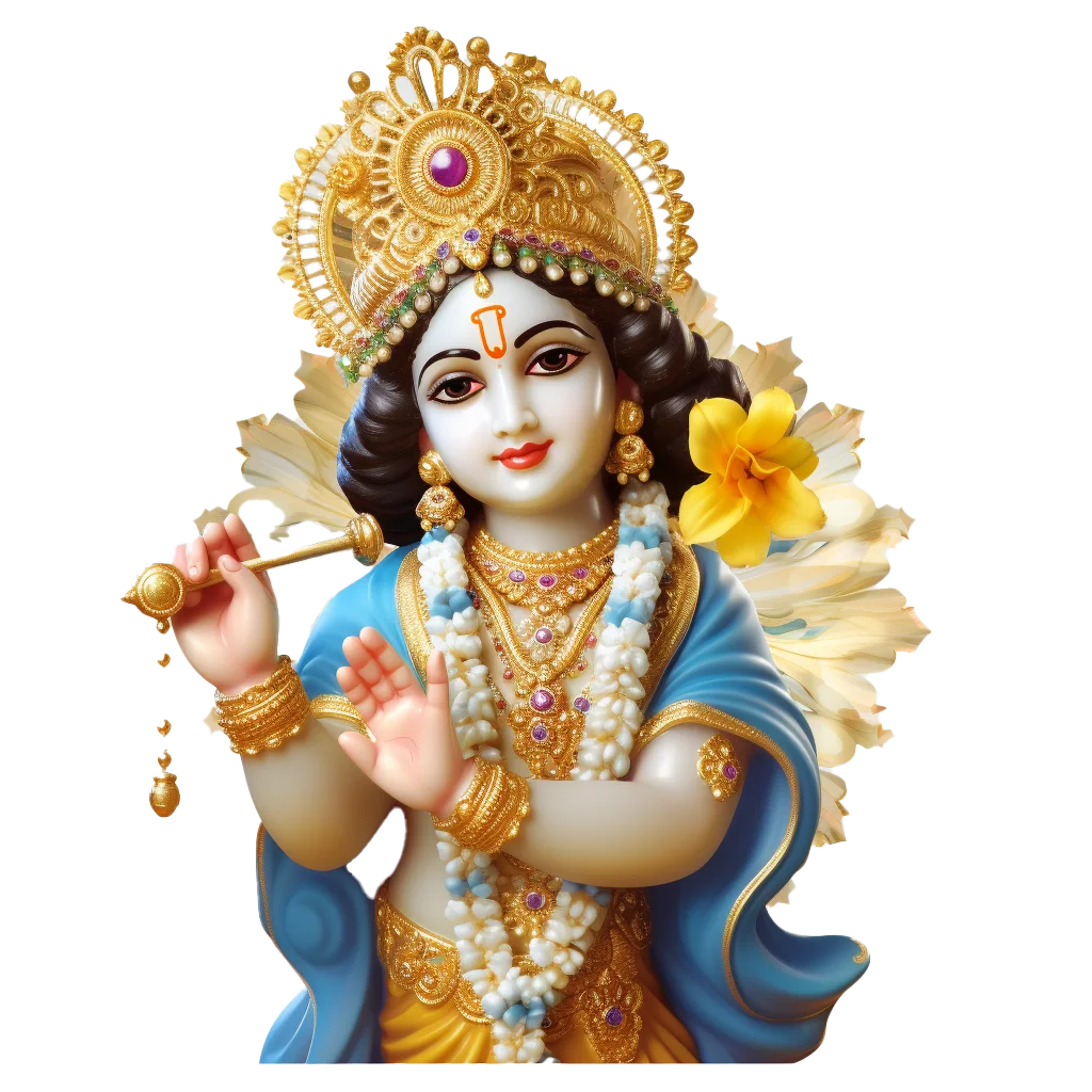 Young Lord Krishna Marble Idol Bust Portrait Cutout Free PNG
