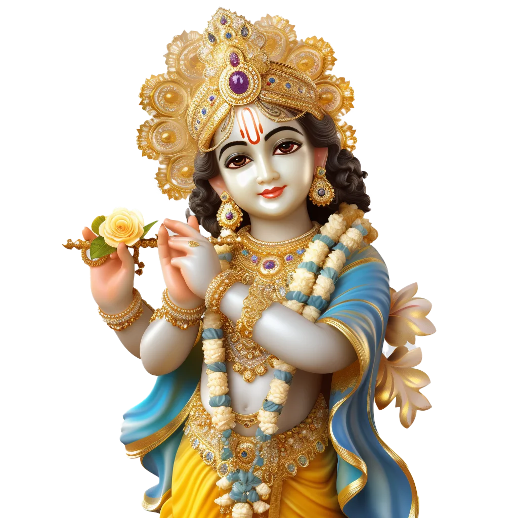 Cute Little Bal Krishna Deity Idol Portrait Cutout Free PNG