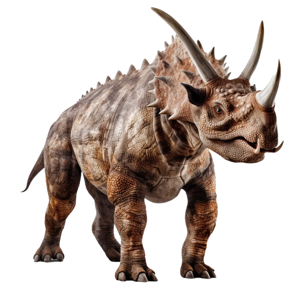 Prehistoric Horned Ceratopsian Dinosaur Creature Free PNG
