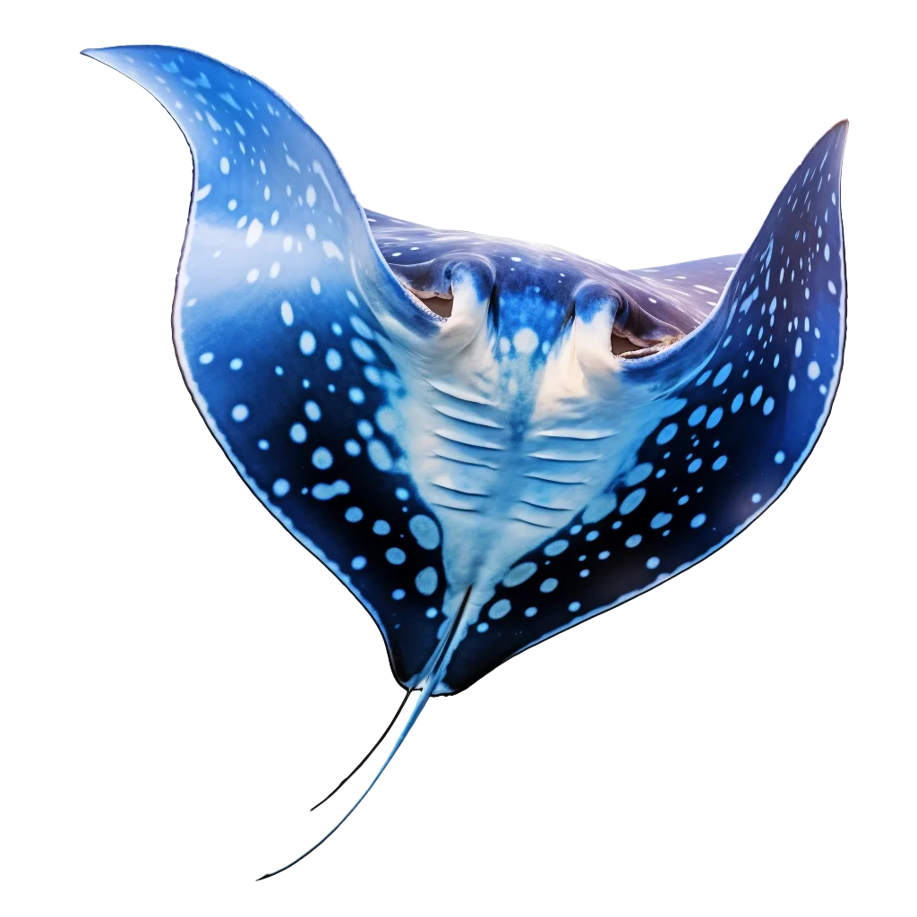 Spotted Eagle Ray Swimming Undersea Wildlife Cutout Free PNG
