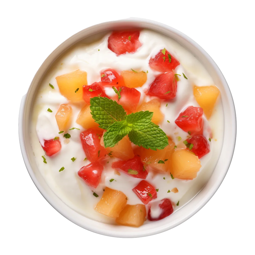 Fresh Fruit Salad in Yogurt Bowl Free PNG