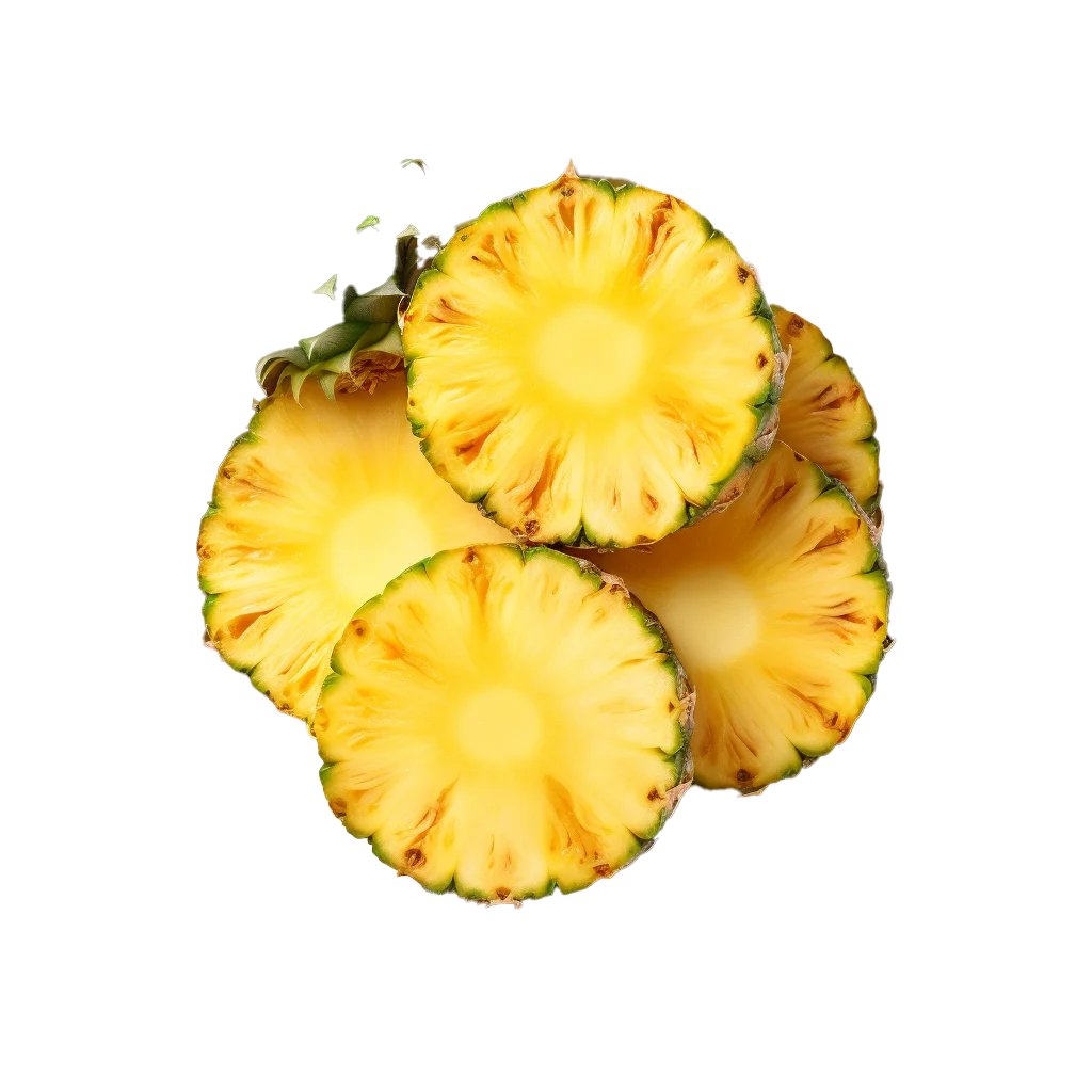 Juicy Yellow Pineapple Slices Pile Free PNG