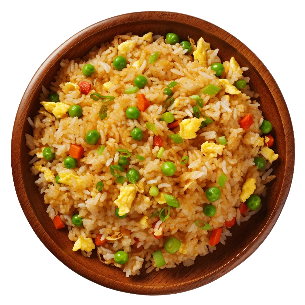 Traditional Vegetable Fried Rice in Bowl Free PNG