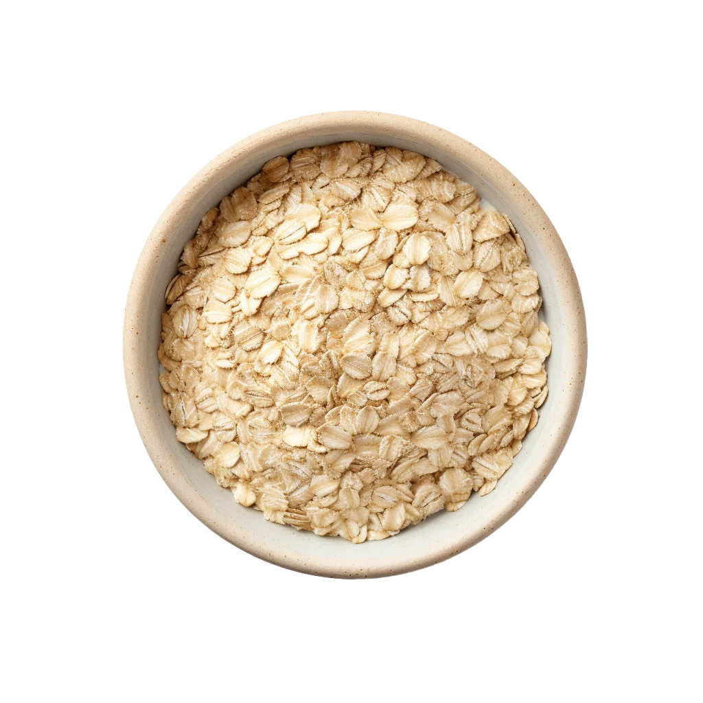 Rolled Oats in Ceramic Breakfast Bowl Free PNG