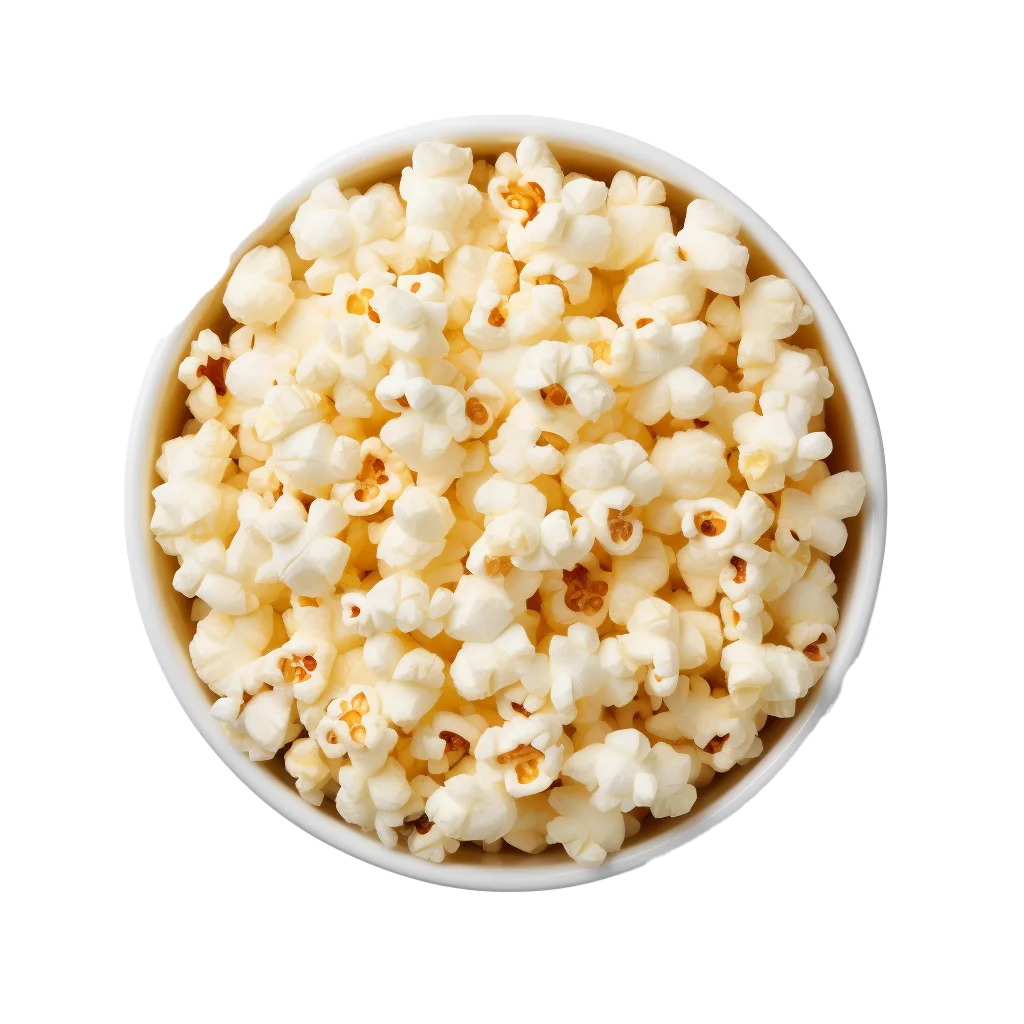 Freshly Popped Buttery Popcorn Bowl Free PNG