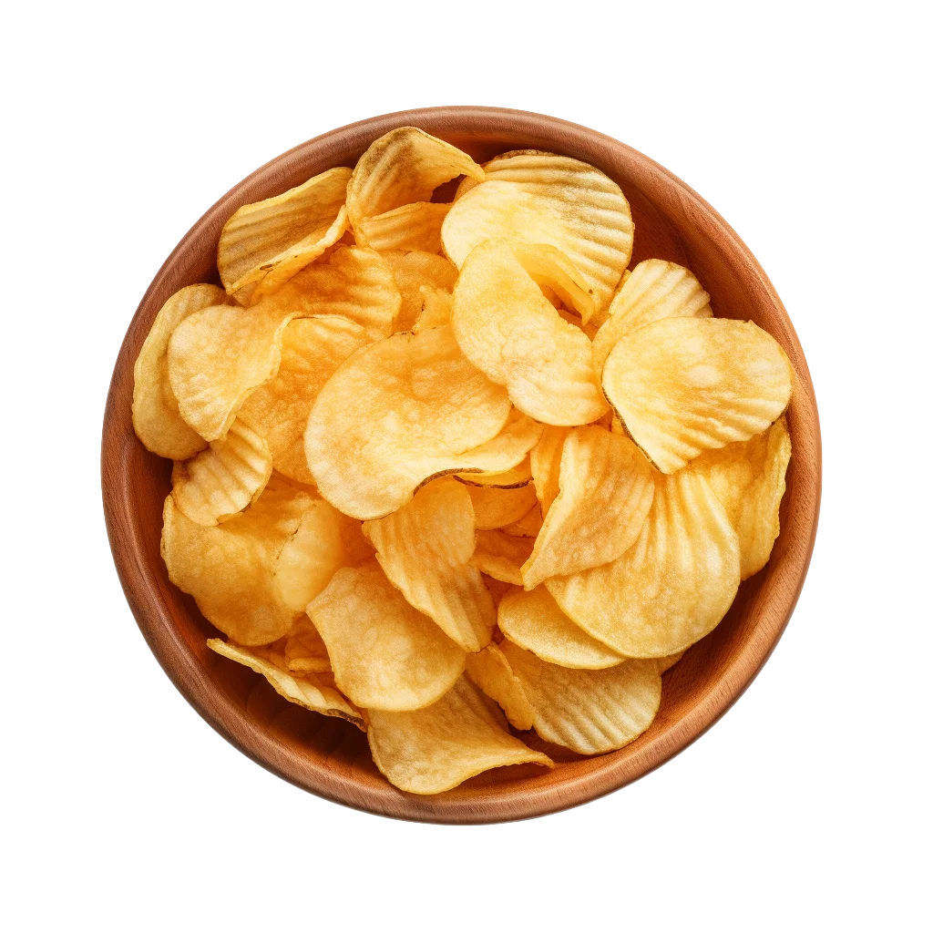 Crispy Salted Potato Chips Bowl Free PNG