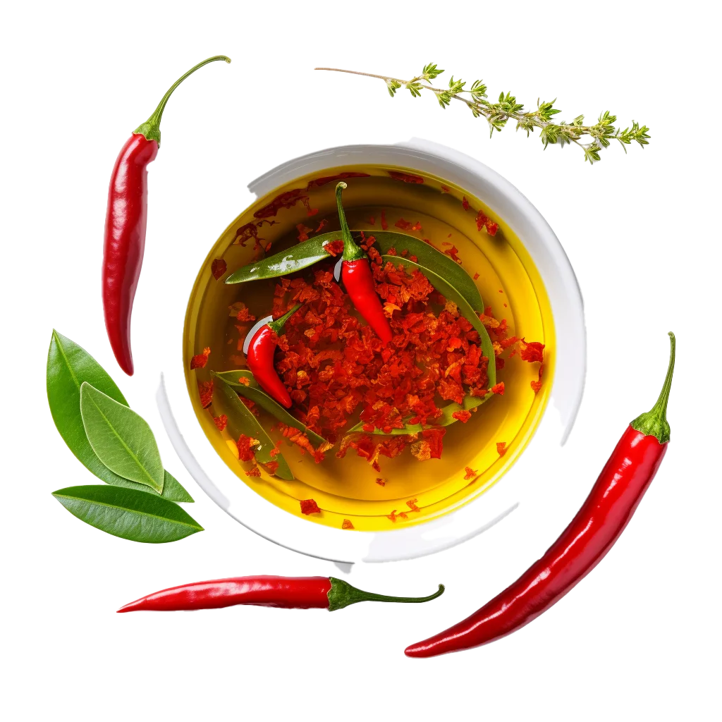 Spicy Chili Oil Dipping Sauce Bowl Free PNG