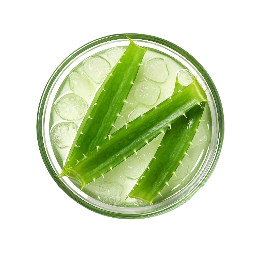 Fresh Aloe Vera Slices in Glass Bowl Free PNG