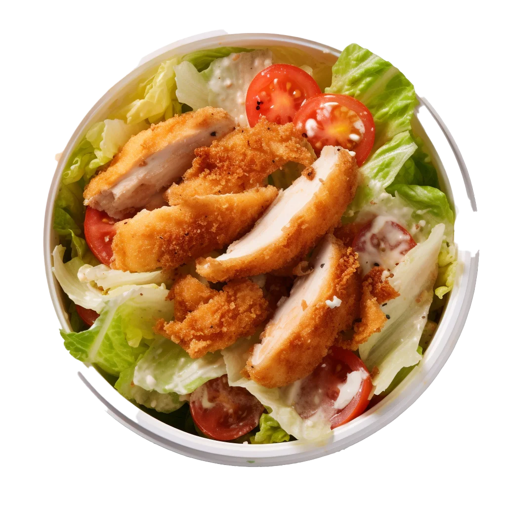 Crispy Chicken Garden Salad Bowl Free PNG