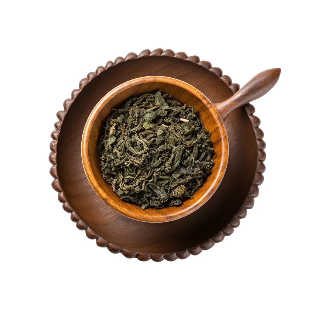 Dried Tea Leaves in Rustic Teacup Free PNG