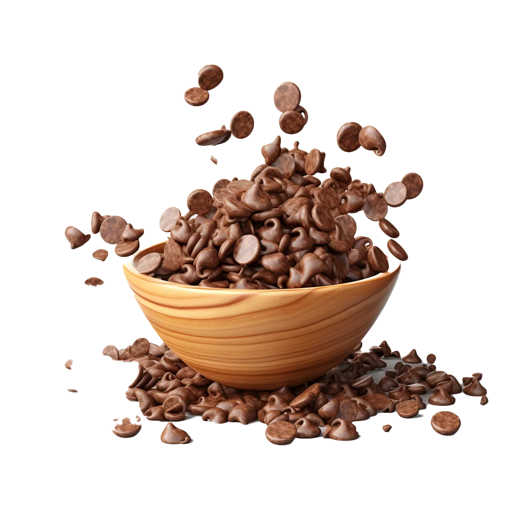 Chocolate Shavings in Wooden Bowl Free PNG