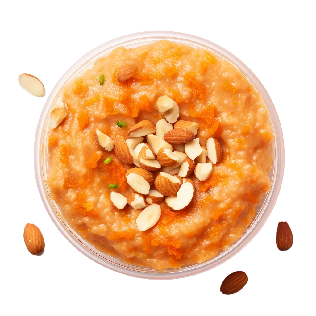 Sweet Carrot Halwa Dessert in Bowl Free PNG