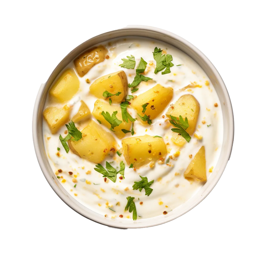 Boiled Potatoes in Cream Sauce Bowl Free PNG