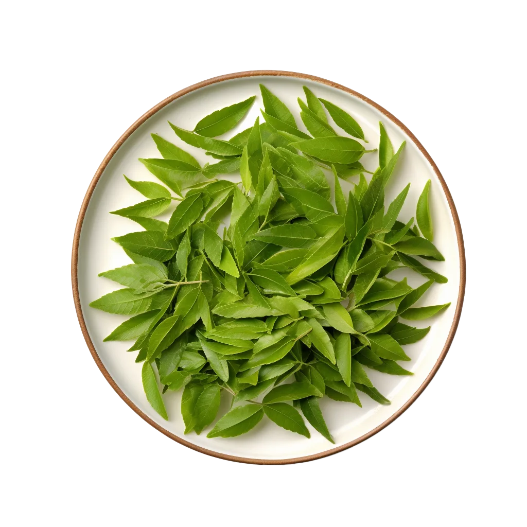 Fresh Green Tea Leaves in Ceramic Bowl Free PNG