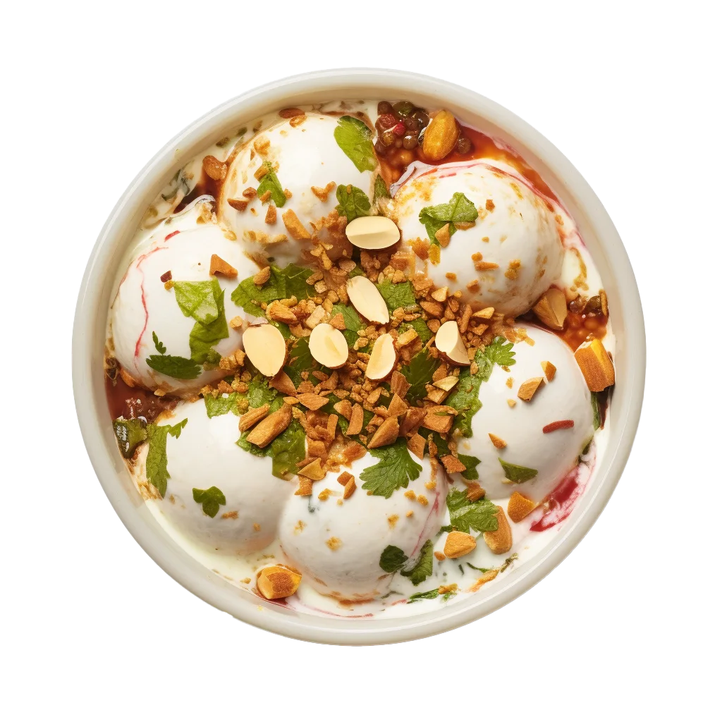 Traditional Indian Dahi Vada Snack Bowl Free PNG