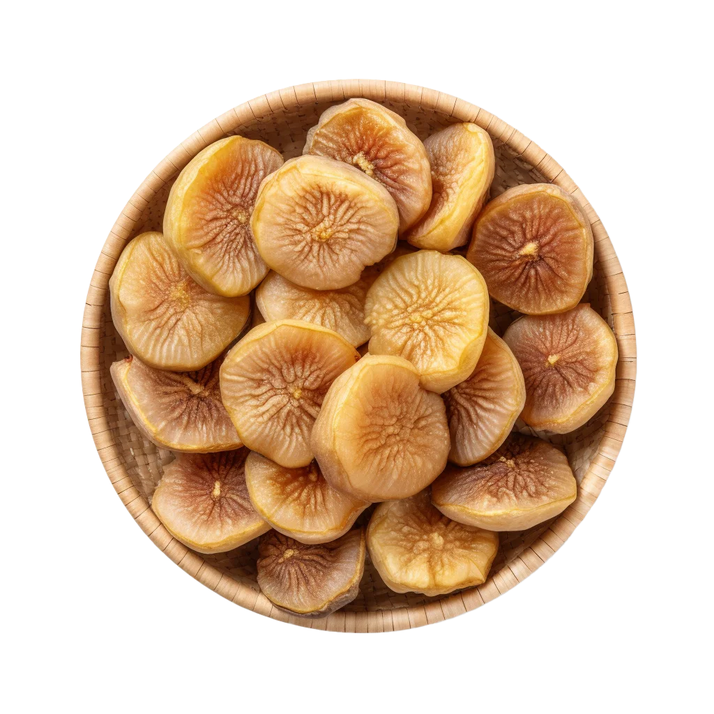 Dried Banana Chips in Wooden Bowl Free PNG