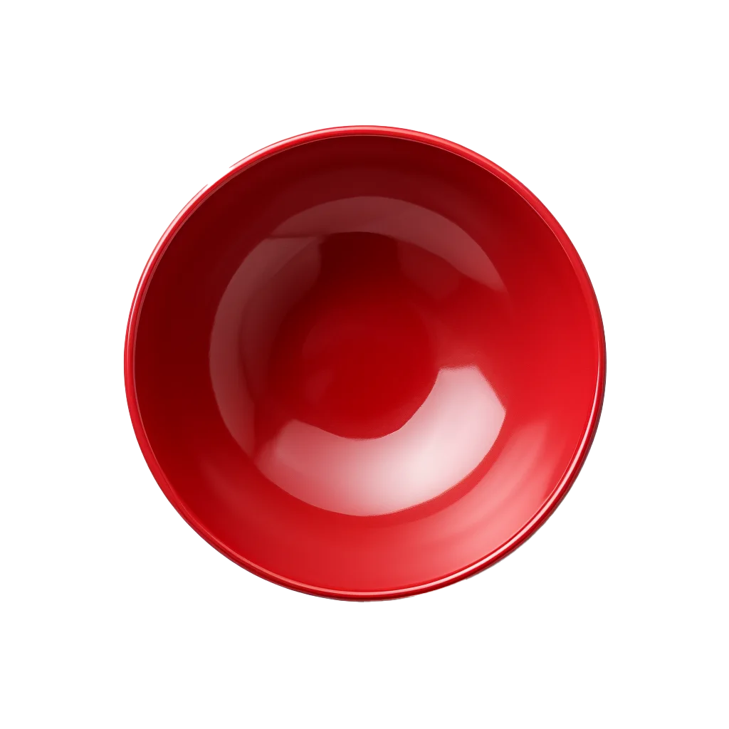 Empty Glossy Red Ceramic Bowl Free PNG