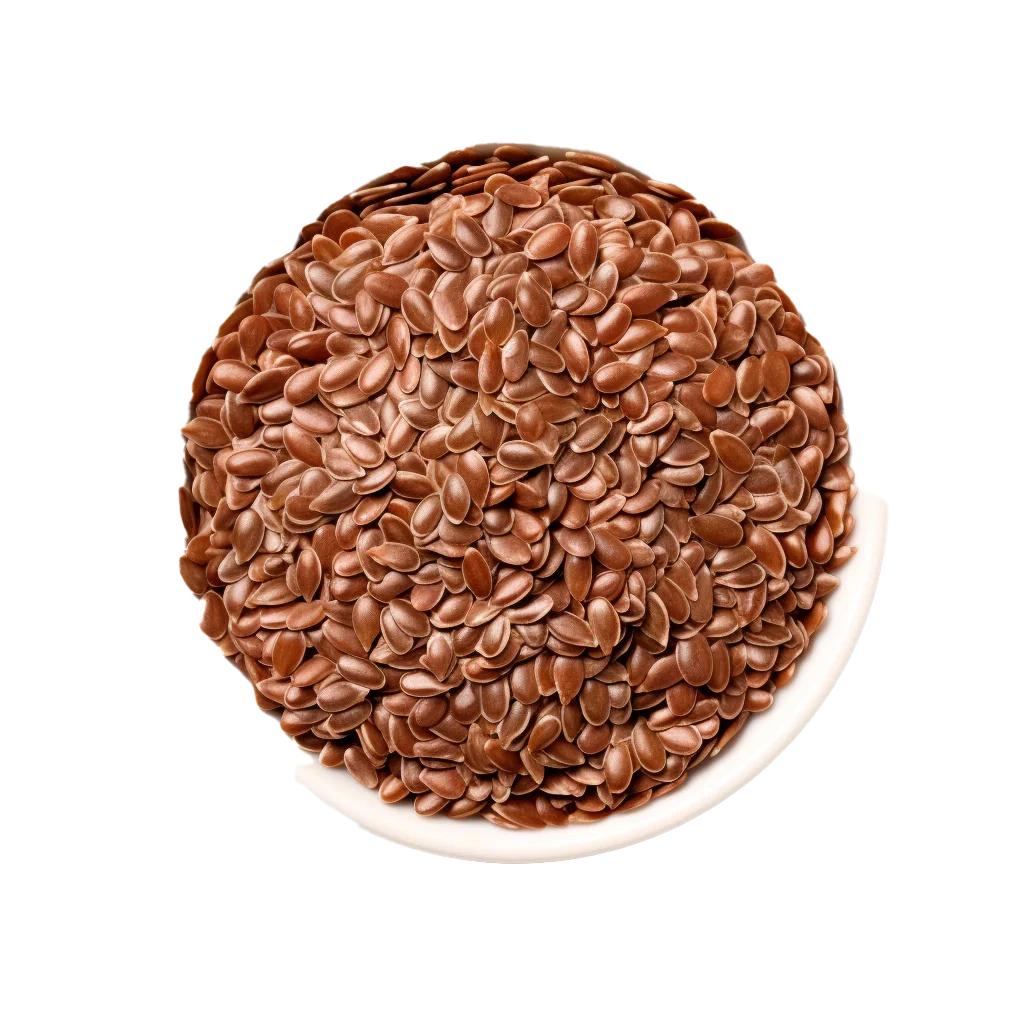 Round Circle of Whole Brown Flaxseeds Free PNG
