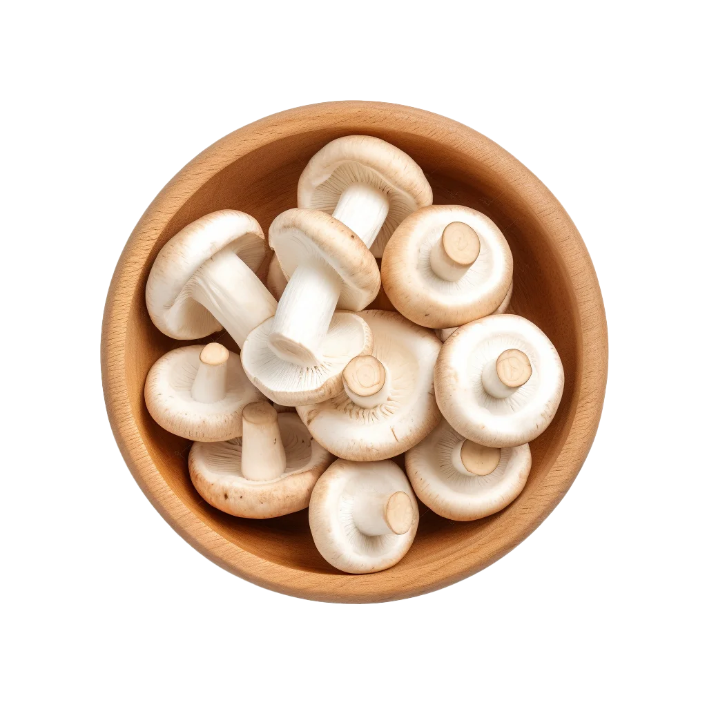 Sliced White Button Mushrooms in Bowl Free PNG