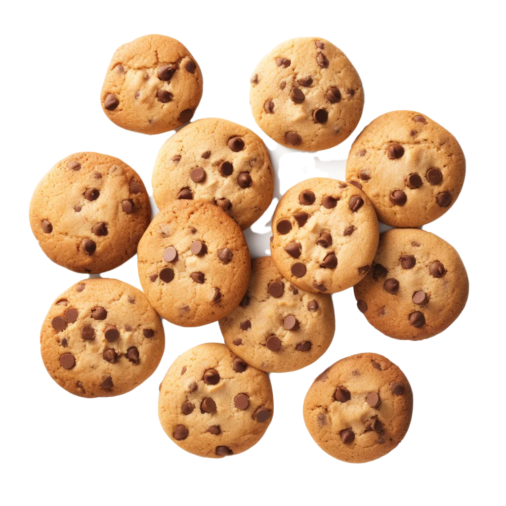 Pile of Mini Baked Chocolate Cookies Free PNG