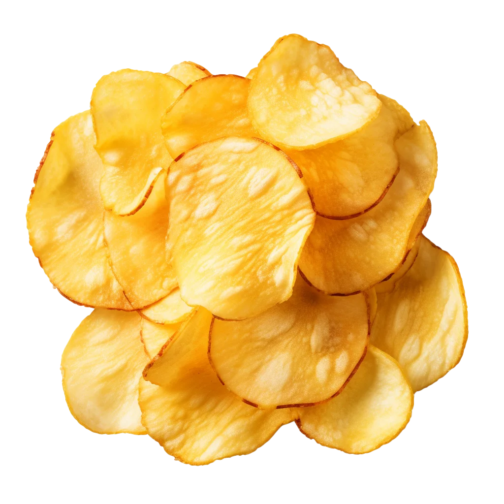Heap of Crunchy Salted Potato Chips Free PNG