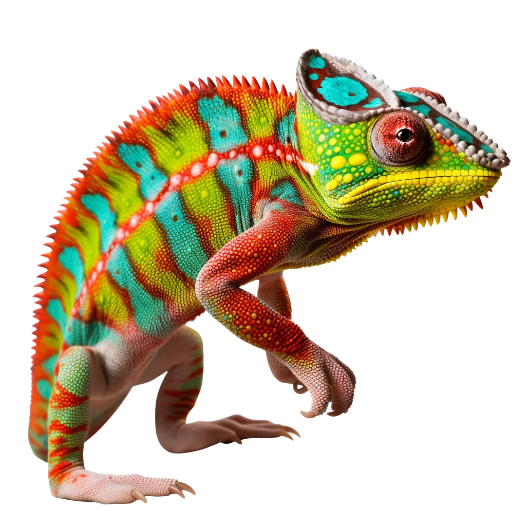 Colorful Panther Chameleon Crawling Reptile Free PNG