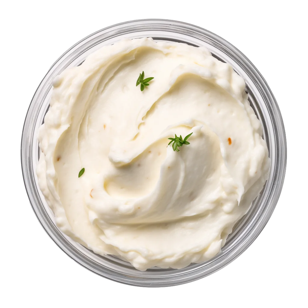 Fluffy Whipped Butter in Glass Bowl Free PNG