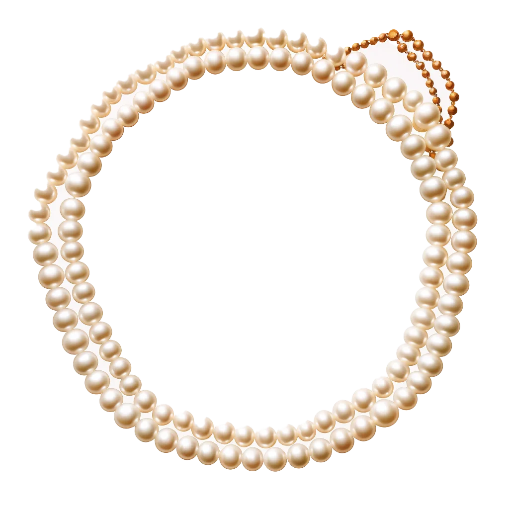 Multi Strand Pearl Bead Choker Necklace Free PNG